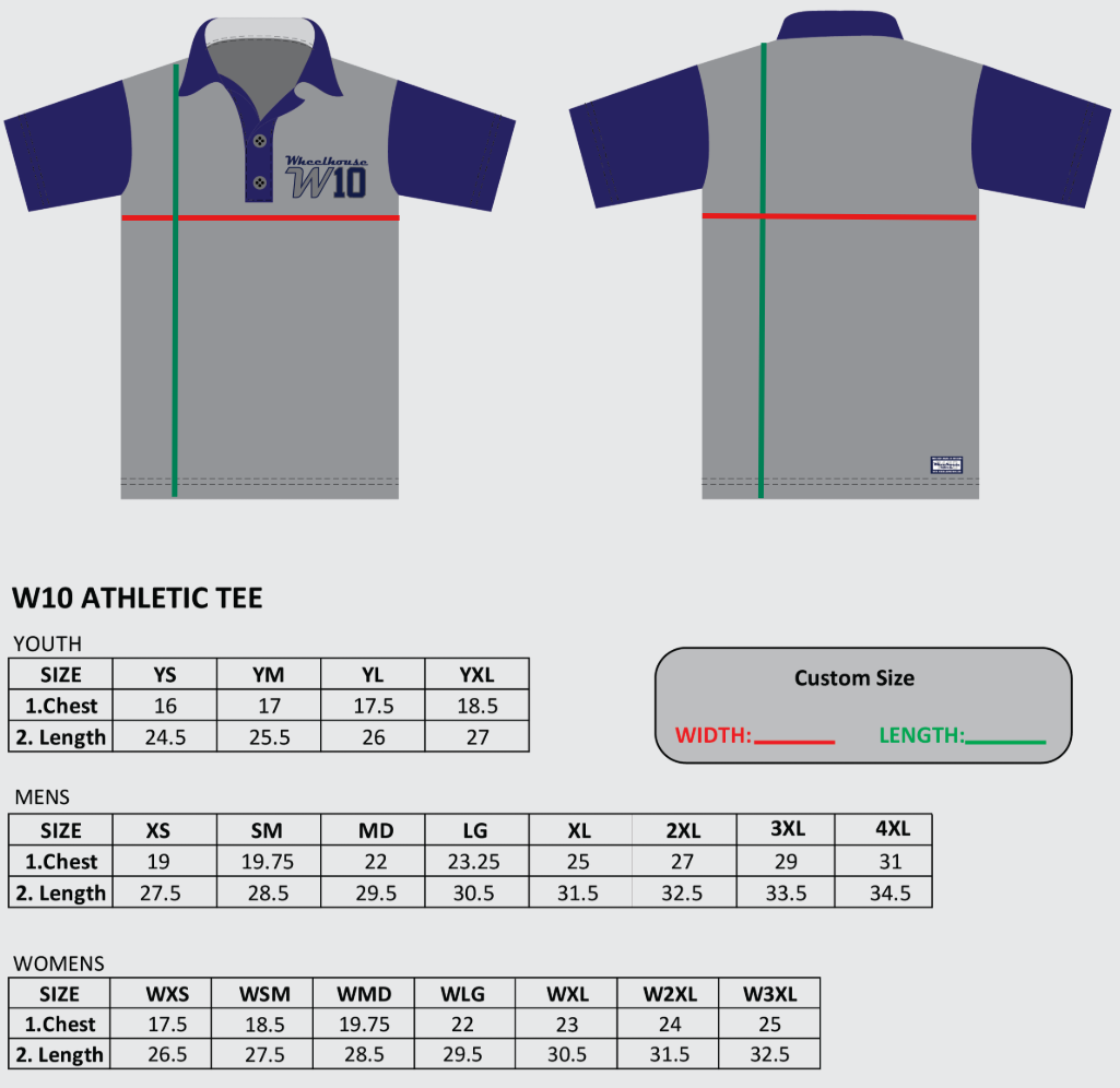 Polo Shirt Size Chart - Measurement Instructions